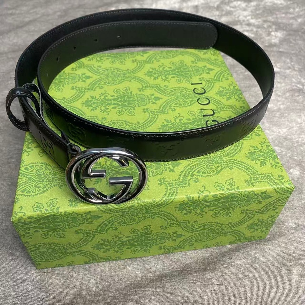 Gucci Black Leather GG Belt 85cm / 34in – Excellent Condition w/ Box & Dust Bag - Picture 3 of 8